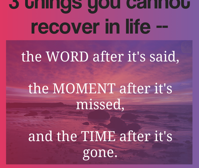 3 Things You Cannot Recover