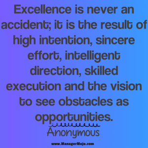 Excellence is Never an Accident